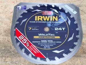 lot 59 image: Lot of 2 - Irwin 7-14 Circular Saw Blade