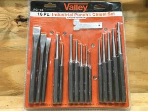 lot 84 image: Valley 16 Piece Industrial Punch & Chisel Set Model # PC-16