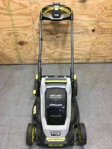 lot 1 image: RYOBI 40V HP Brushless 20 in. Cordless Electric Battery Walk Behind Self-Propelled Mower Model # RY401018VNM