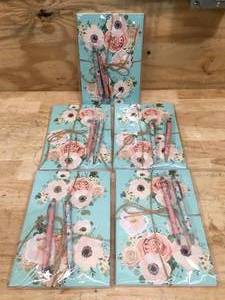 lot 195 image: Lot of 5 - Floral Notebook And Pen Sets
