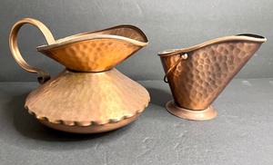 lot 60 image: Two Small Pieces of Gregorian Hand Hammered Copper