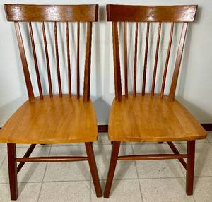 lot 21 image: Pair of Shaker Style Dining Chairs