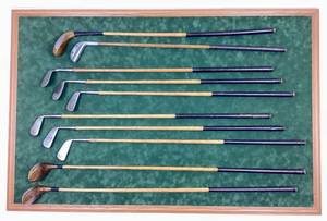 lot 17 image: Tom Morris Antique Golf Club Set Display - Made in Scotland