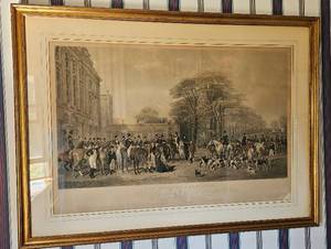 lot 9 image: The Meet at Badminton to his grace Duke of Beaufort Engraved by William Giller