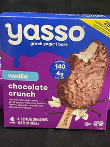 lot 47 image: C - Yasso Greek Yogurt Bars, Vanilla Chocolate Crunch  Lot of 3