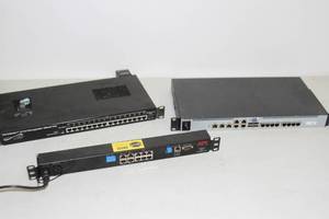 lot 67 image: Lot - APC NetBotz Rack Monitor, Avocent MergePoint Unity and StackMaster 16-Port Switch