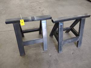 lot 70 image: Heavy Duty Steel Saw Horses, 28 Hi...