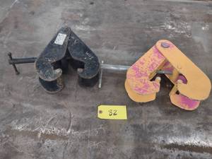lot 82 image: (2) Assorted Ton Beam Clamps...
