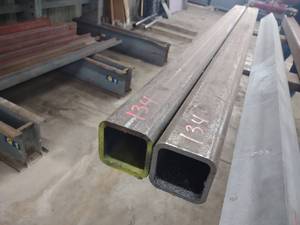 lot 134 image: (2) Steel Tubes, 4x4x38x7...