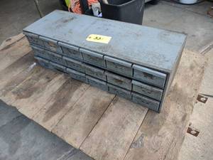 lot 331 image: Parts Cabinet, 18 Drawers, 34x12x11...