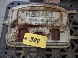 lot 388 image: Radiant Cast Iron Boiler Door, 14x1...