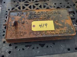 lot 419 image: Cast Iron Boiler Door, 15x8 (This I...