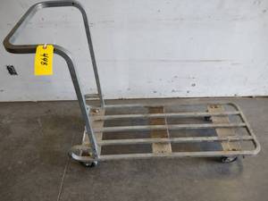 lot 448 image: Shop Cart, 46x18, 5 Wheels, Rolls ...