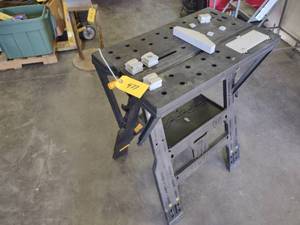 lot 477 image: Keter Workbench with Folding Sawhor...