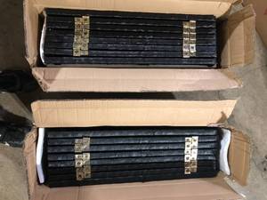 Lot of Oriental Furniture 2 ft. Short Diamond Weave Fiber Folding Screen - Black - 8 Panel  Customer Returns See Pictures