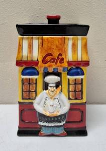Certified International  Cafe - Ceramic Cookie Jar