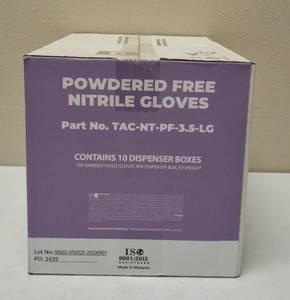 GLOBAL SOLUTIONS TAC BRAND- POWDER Free Nitrile Gloves (10 Boxes) SIZE LG