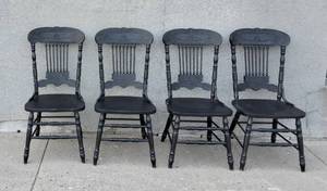 Dining Room Chairs  4 Black Country Style