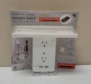 Sharper Image  Socket Shelf - Includes 2 USB - A Ports  NEW
