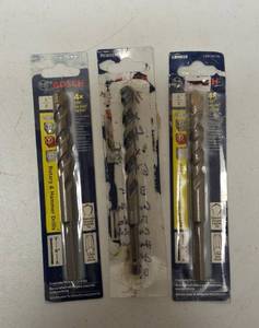Bosch  NEW - (2) 12 ConcreteMasonry Drill Bit, (1) 716 Hammer Masonry Drill Bit