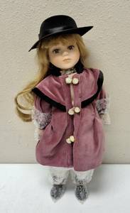 Vintage Porcelain Doll with Winter Coat & Hat