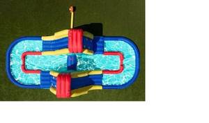 lot 18 image: Sportspower INF-2557 Racetrack Inflatable Water Slide Water Toy Bounce House