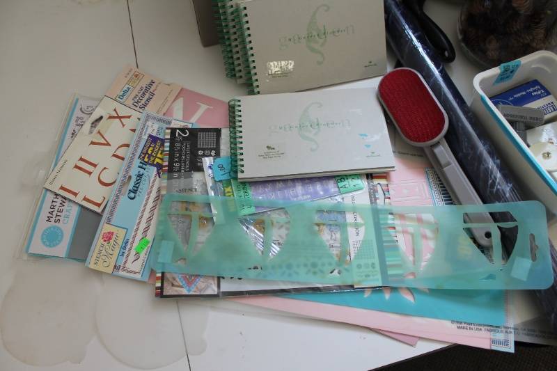 lot 149-8 image: Mixed Craft Supplies Lot with Jars and Crafting Tools