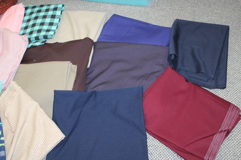 lot 149-3 image: Assorted Fabric and Trim Collection in Storage Containers