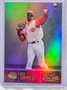 lot 750 image: Ken Griffey Jr. 2001 Topps Gold Label Refractor #64 Baseball Card - Seattle Mariners