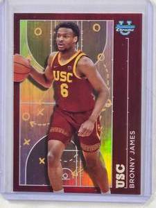 lot 756 image: Bronny James 2024 Topps Bowman Chrome #PP-1 Rookie - USC Trojans