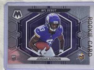 lot 779 image: Jordan Addison Rookie 2023 Panini Mosaic #ND-14 NFL Debut - Minnesota Vikings
