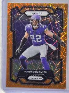 lot 785 image: Harrison Smith Orange Laser 2022 Panini Prizm #192 - Minnesota Vikings