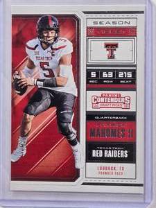 lot 786 image: Patrick Mahomes 2nd Year 2018 Panini Contenders Draft Picks Football #79 - Texas Tech
