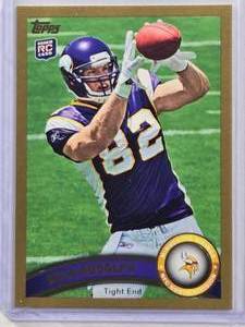 lot 791 image: Kyle Rudolph Gold Rookie 2011 Topps RC #6 - Minnesota Vikings