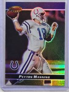 lot 809 image: Peyton Manning 2000 Topps Bowmans Best Refractor #17 - Indianapolis Colts