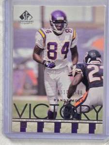lot 820 image: Randy Moss 2002 Upper Deck SP Legendary Cuts Victory #14 Numbered 15102500 - Minnesota Vikings