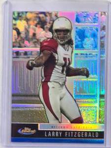 lot 825 image: Larry Fitzgerald Blue Refractor 2008 Topps Finest Refractor #59 - Arizona Cardinals