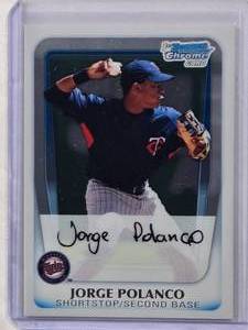 lot 655 image: Jorge Polanco 2011 1st Bowman Chrome Card #BCP159