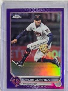 lot 657 image: Carlos Correa 2022 Topps Chrome Purple Refractor #USC98