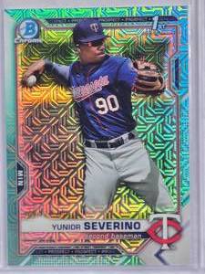 lot 664 image: Yunior Severino 2021 Bowman Chrome Blue Mojo #BCP-140
