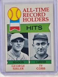 lot 694 image: All-Time Record Holders 1979 Topps #411 George Sisler & Ty Cobb