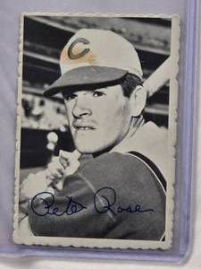 lot 702 image: Pete Rose 1969 Topps Deckled Edge #21 Vintage Baseball Card