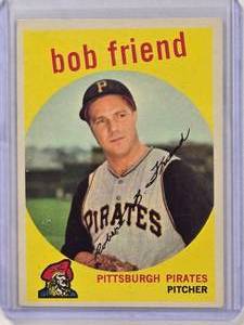lot 713 image: Bob Friend 1959 Topps #460 Vintage Baseball Card