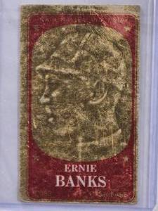 lot 723 image: Ernie Banks 1965 Topps Embossed #58 Vintage Baseball Card