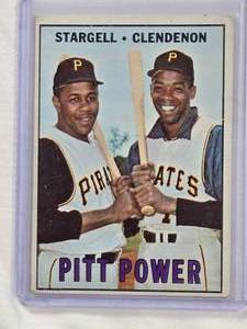 lot 727 image: 1967 Pitt Power Stargell & Clendenon Topps #266 Vintage Baseball Card