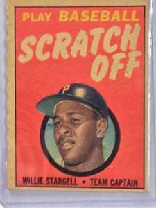 lot 729 image: Willie Stargell 1970 Play Baseball Scratch Off Vintage Baseball Card - Played