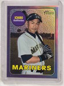 lot 735 image: Ichiro 2018 Topps Heritage Purple Refractor #THC-716