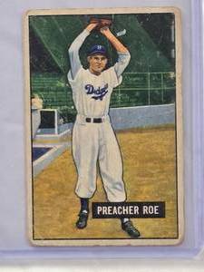 lot 604 image: Preacher Roe 1951 Bowman #118 Vintage Baseball Card