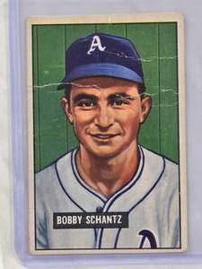 lot 607 image: Bobby Schantz 1951 Bowman #227 Vintage Baseball Card