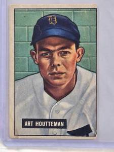 lot 610 image: Art Houtteman 1951 Bowman #45 Vintage Baseball Card